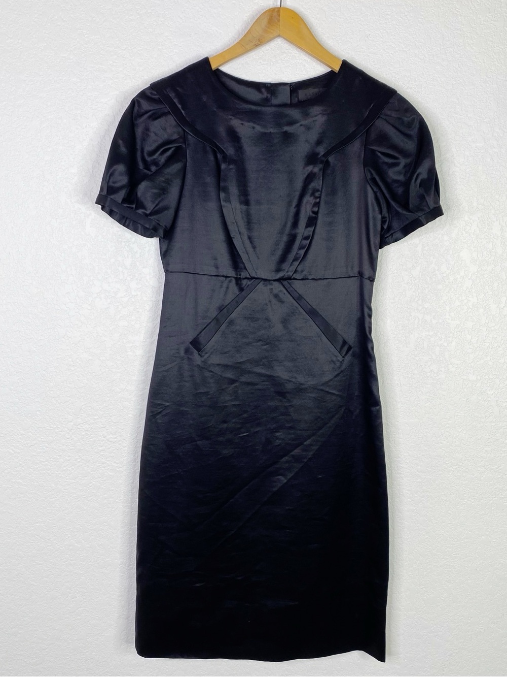 Jill Stuart Black Wool Silk Blend Sheath Dress